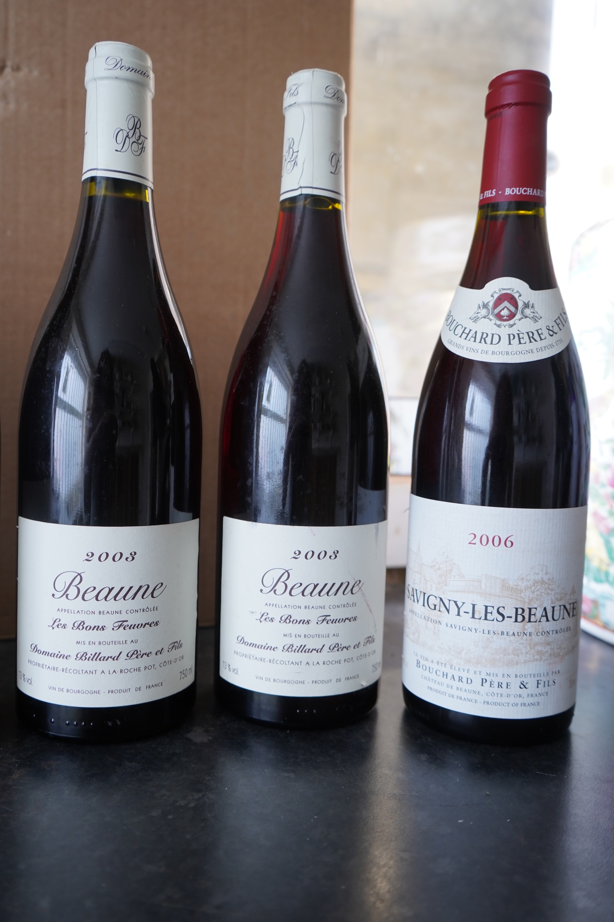 Five bottles of 2002 Le Mont Battois Bourgogne Hautes Cote De Beaune and five others